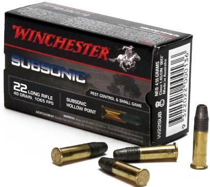 WINCHESTER .22 LR SUBSONIC HP 